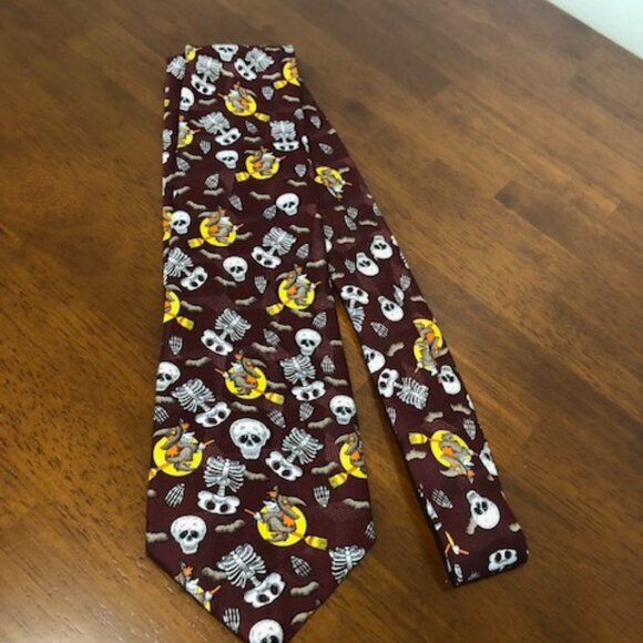 Pascal Hand Made Unisex Halloween Graphic Novelty Tie Pre-Owned - Picture 10 of 10